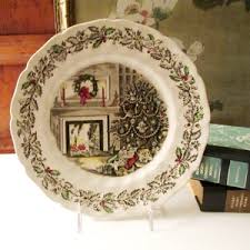 Johnson Brothers Merry Christmas Dinner Plate, 1950's Ironstone Christmas Plate, Friendly Village, Transferware English Country Christmas - Etsy