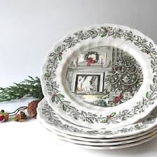 Dinner Plate Merry Christmas. 10.3" Ironstone by Johnson Bros. 1950s English Transferware. Romantic Country Cottage - Etsy