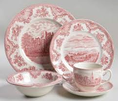 Johnson Bros Pink Old Britain Castles 5 Piece Placesetting ~ New | eBay
