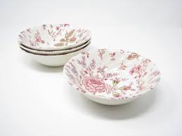 Vintage Johnson Brother Rose Chintz Pink Coupe Bowls - Set ...