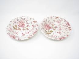 Vintage Johnson Brother Rose Chintz Pink Coupe Soup Bowls ...