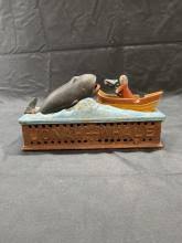 Sold at Auction: Jonah & The Whale Mechanical Iron Coin Bank