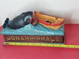 Cast Iron "JONAH AND THE WHALE" Mechanical Bank Vintage Americana Toy Taiwan | eBay