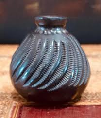 Antique Primitive Oaxaca Small Black Floral Carved Mexico ...