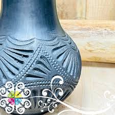 Medium Cartuchero Black Clay Vase - Barro Negro Oaxaca ...