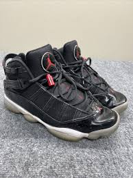 Jordan 6 Rings Men's Black Gym Red White Basketball Shoes ...