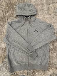 Nike Air Jordan Sweatshirt Men's Medium Gray All Day Fleece ...