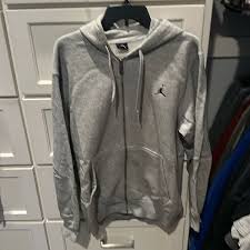 AIR JORDAN Full Zip Gray Hoodie Sweatshirt Size Medium | eBay