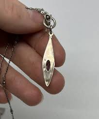 Desert Heart Silver Tone Purple Stone Necklace Toggle Clasp ...