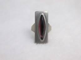 Buy Jorgen Jensen Pewter Ring Purple Glass Denmark Danish ...