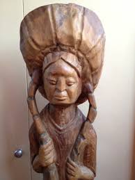 Unique 4'10" Carved Wooden Indian for Sale