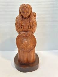 Hand Carved Wood Mother Carring Child on Back 9x4 inches ...
