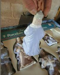 Christmas Nativity Porcelain Figurines Holy Family Vtg Set 9 Trim FREE SHIPPING | eBay