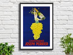 Vintage Champagne Joseph Perrier Poster: French Kitchen ...