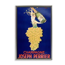 Stupell Industries Vintage Perrier Champagne Gray Framed ...
