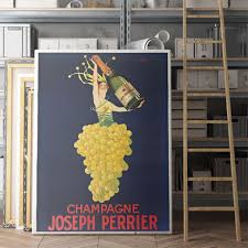 Champagne Joseph Perrier Vintage Ad Poster Canvas Wall Art ...
