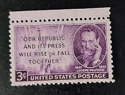 US Stamp # 946 3 Cent "Joseph Pulitzer-Journalist" Singles ...