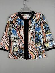 Joseph Ribkoff Women's Jacket 8 Blouse 2pc Sequined Abstract ...