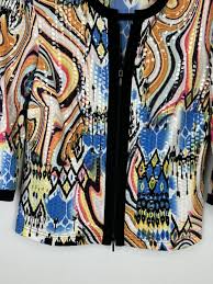 Joseph Ribkoff Jacket Womens 8 Zip Front Blazer Colorful ...