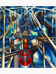 Old Brooklyn Bridge, painting by Joseph Stella" Canvas Print ...