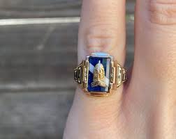 Vintage Solid 10k Yellow Gold Blue Spinel Pittsfield 1957 ...