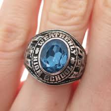 JOSTEN'S 925 Sterling Silver Vintage 1980 C Z Weatherly High School Ring Size 6 - Etsy