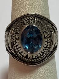 Blue Topaz Sterling Class Ring Sz 5.5 1980 Bruriah High School NJ Bale 925 Silver Vintage Jewelry Anniversary Christmas Birthday Gift Unisex - Etsy Polska