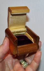 Buy Vtg Beautiful Retro Two Tones Wooden Ring Box / Very ...