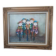 1990s Vintage Joyce Roybal Bicycles Series Painting Ornate Gold Frame | Chairish