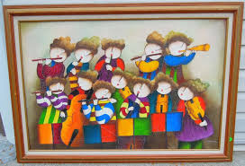 Sold at Auction: Joyce Roybal, JOYCE ROYBAL ORIGINAL OIL ON CANVAS "YOUNG" MUSICIANS"