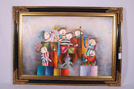 Abstract Clown Orchestra Oil Painting, Signed J. Royla L | Topwells Auction