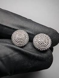 Solid 925 Sterling Silver Round-Cut Natural White Diamond ...