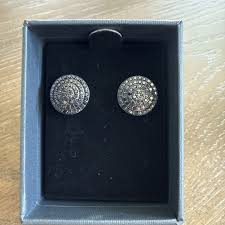 Colleen Lopez Black Diamond Pave Sterling Round Stud ...