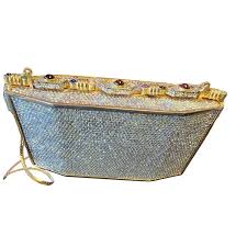 Vintage Signed Judith Lieber Rhinestone & Glass Cab Evening ...