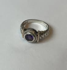 Size 7 14k Yellow Gold And 925 Sterling Silver Ring With ...