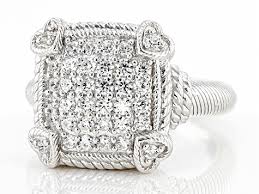 Pre-Owned Judith Ripka Cubic Zirconia Rhodium Over Sterling Silver Pave Olivia Ring 1.28ctw - P51775 | JTV