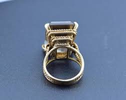 Circa 1960 10K YG Handmade Smokey Quartz Ring, Size 4.25 - Etsy