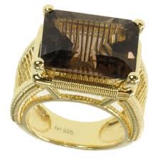 Kristen Amato Gold over Sterling Silver Smoky Quartz Ring