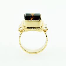 Michael Baksa 14K Gold Honey Pixel Cut Citrine Ring on sale ...