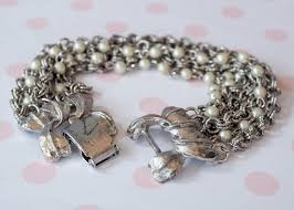 Vintage Multi Strand Faux Pearl Bracelet/ 1950s Bracelet ...