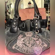 Juicy Couture | Bags | Vintage Juicy Couture Velour Gray And ...
