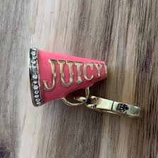 Juicy Couture Pink Megaphone Charm Keychain Pendant Necklace ...