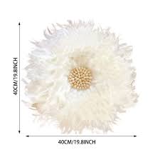 SHIKUN Handmade Fluffy Feather Flower Feather Decor Wall Hanging Wall Art Wall Decoration with White Conch for Living Room, Bedroom, Nursery Baby Room, Gift : Amazon.com.be: Home & Kitchen