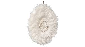 Round Coastal Feather and Shell Handcrafted Wall Art | Harvey Norman