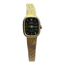 Vtg Jules Jurgensen Quartz 4877 Genuine Diamond In Dial Gold ...