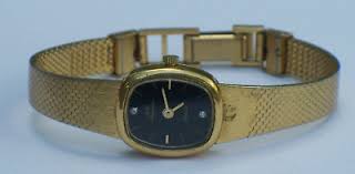 VINTAGE JULES JURGENSEN DIAMOND QUARTZ GOLD TONE LADIES ...
