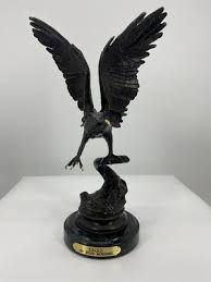 Jules Moigniez “Eagle” bronze sculpture, small size 15"H x 8 ...