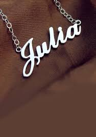 Custom Julia style Name Necklaces silver - 1000037987