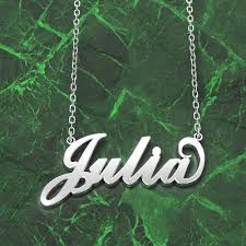 Julia Name Necklace Anti-oxidation Silver Custom Necklace ...
