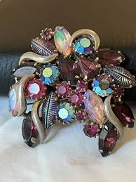 Vintage Regency Fruit Salad Glass Rhinestones Pin Brooch Amethyst Color Unsigned | eBay UK